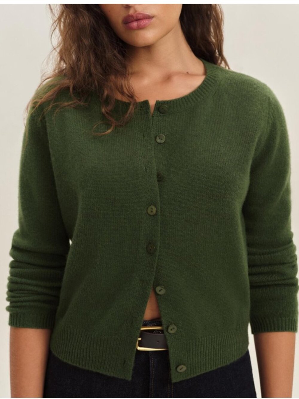 Reformation Clara Cashmere Crew Cardigan (S)